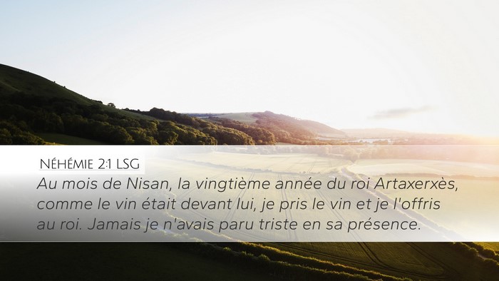 Néhémie 2:1 LSG Bible Verse Image