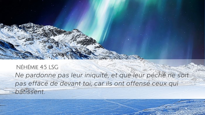 Néhémie 4:5 LSG Bible Verse Image