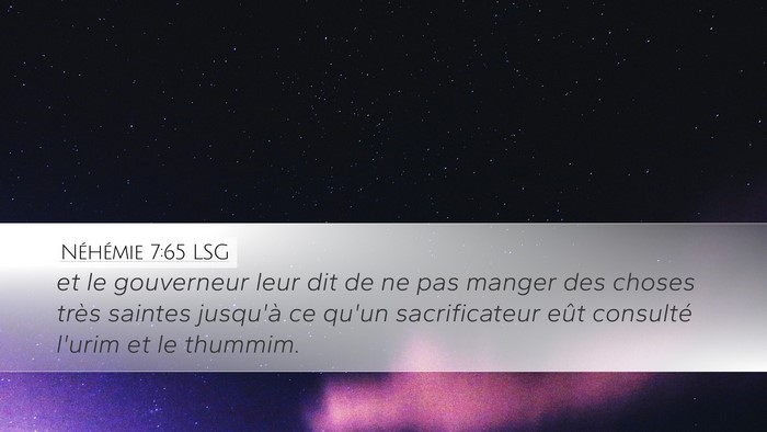 Néhémie 7:65 LSG Bible Verse Image