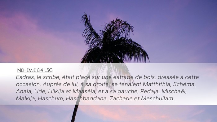 Néhémie 8:4 LSG Bible Verse Image