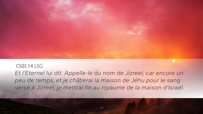 Osée 1:4 LSG Bible Verse Image