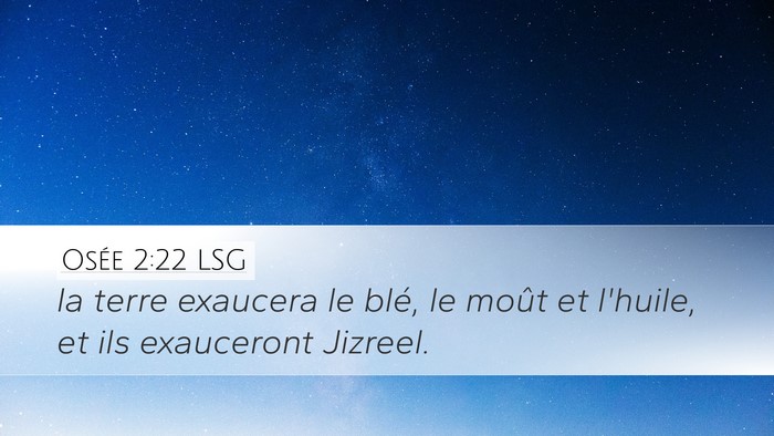 Osée 2:22 LSG Desktop Wallpaper - la terre exaucera le blé, le moût et l'huile, - Desktop Bible Verse Wallpaper