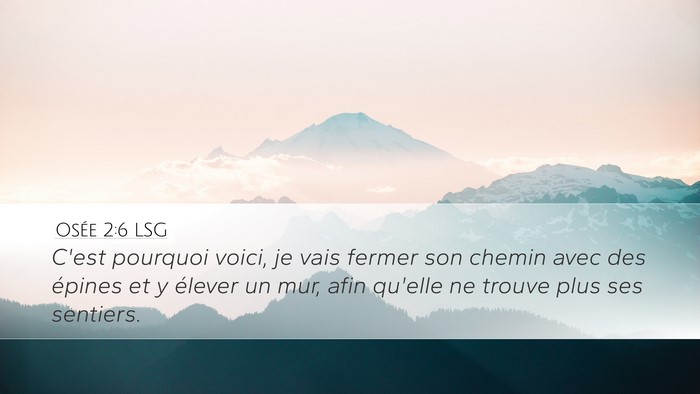 Osée 2:6 LSG Bible Verse Image
