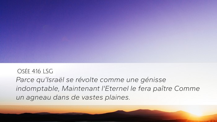 Osée 4:16 LSG Bible Verse Image