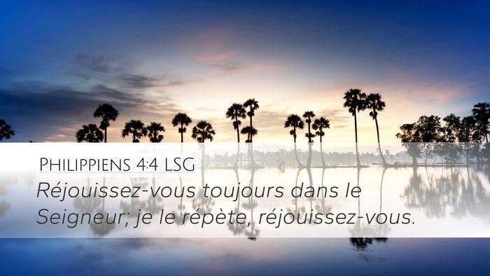 Philippiens 4:4 LSG Bible Verse Image