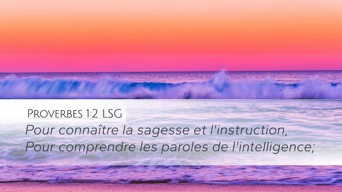 Proverbes 1:2 LSG Bible Verse Image