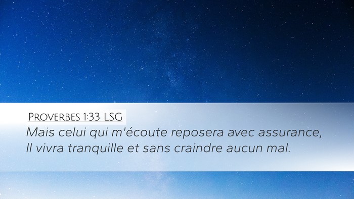 Proverbes 1:33 LSG Bible Verse Image