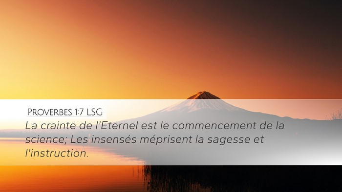 Proverbes 1:7 LSG Bible Verse Image
