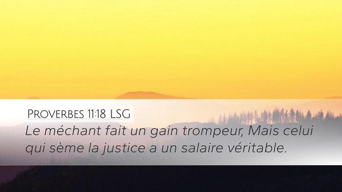 Proverbes 11:18 LSG Bible Verse Image