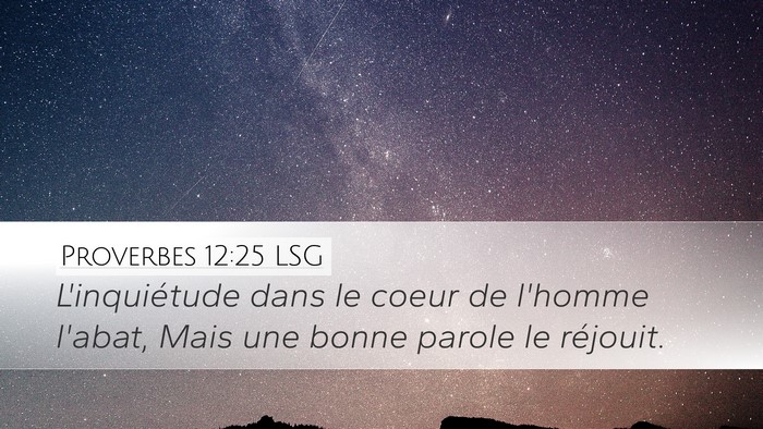 Proverbes 12:25 LSG Bible Verse Image
