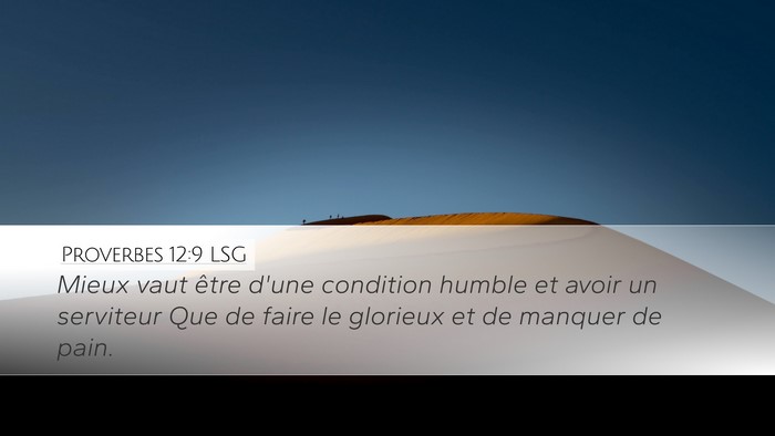 Proverbes 12:9 LSG Bible Verse Image
