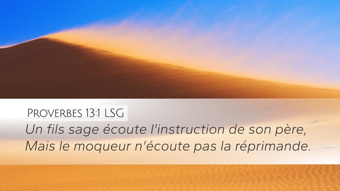 Proverbes 13:1 LSG Bible Verse Image