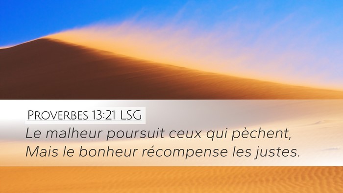 Proverbes 13:21 LSG Bible Verse Image