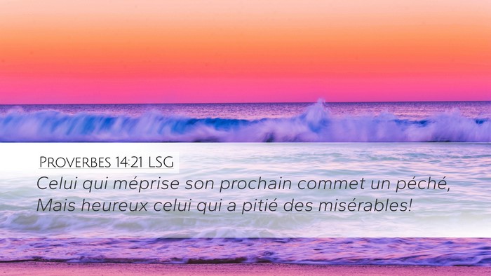 Proverbes 14:21 LSG Bible Verse Image