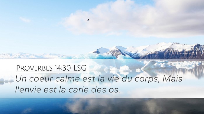 Proverbes 14:30 LSG Bible Verse Image