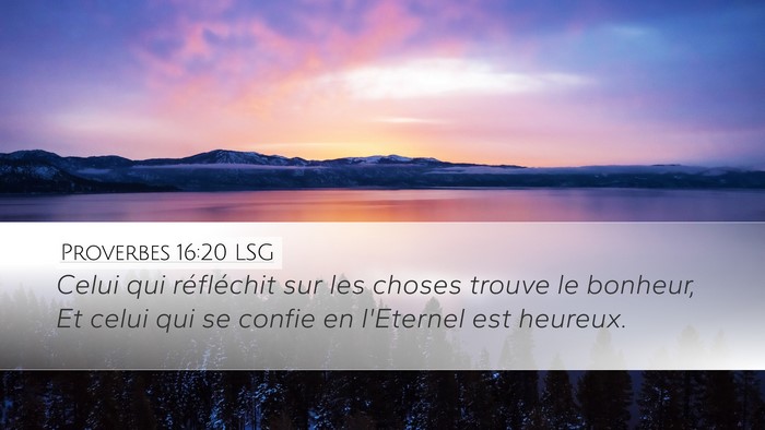 Proverbes 16:20 LSG Bible Verse Image