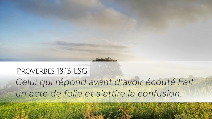 Proverbes 18:13 LSG Bible Verse Image