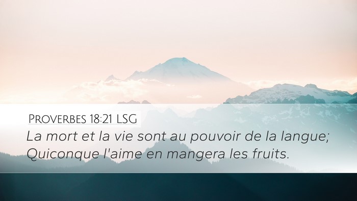 Proverbes 18:21 LSG Bible Verse Image