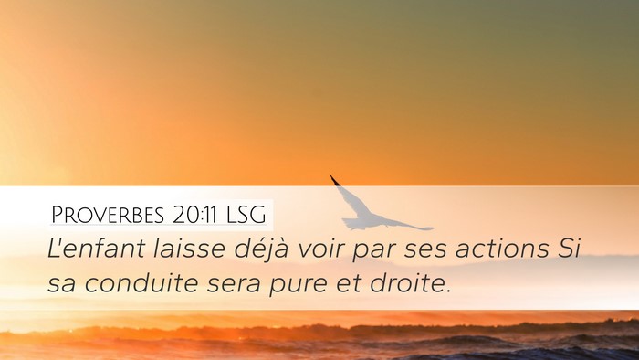 Proverbes 20:11 LSG Bible Verse Image