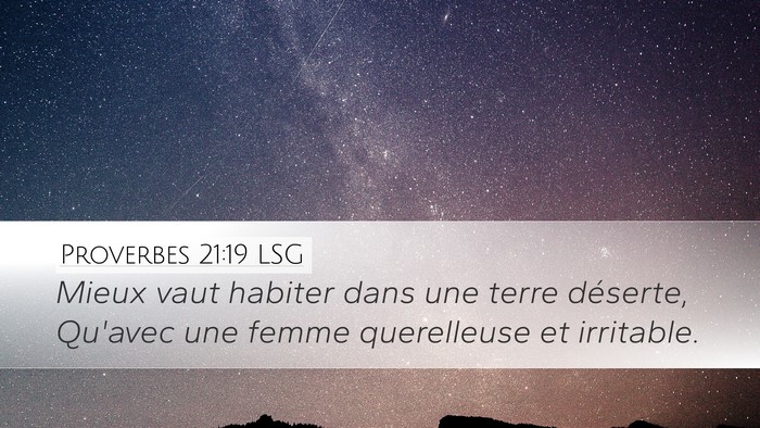 Proverbes 21:19 LSG Bible Verse Image