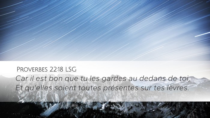 Proverbes 22:18 LSG Bible Verse Image