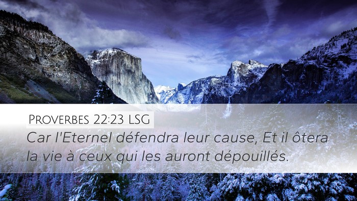 Proverbes 22:23 LSG Bible Verse Image