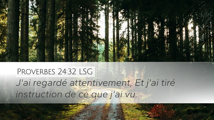 Proverbes 24:32 LSG Desktop Wallpaper - J'ai regardé attentivement, Et j'ai tiré - Desktop Bible Verse Wallpaper