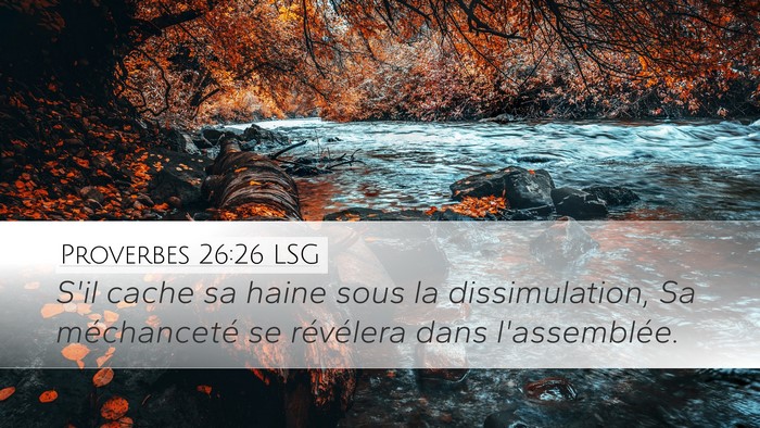 Proverbes 26:26 LSG Desktop Wallpaper - S'il cache sa haine sous la dissimulation, Sa - Desktop Bible Verse Wallpaper