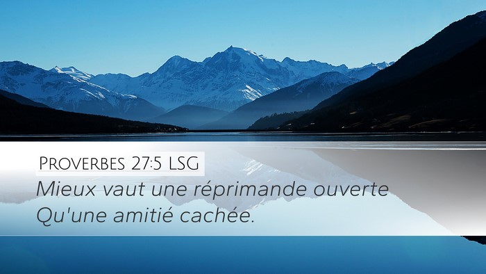 Proverbes 27:5 LSG Bible Verse Image