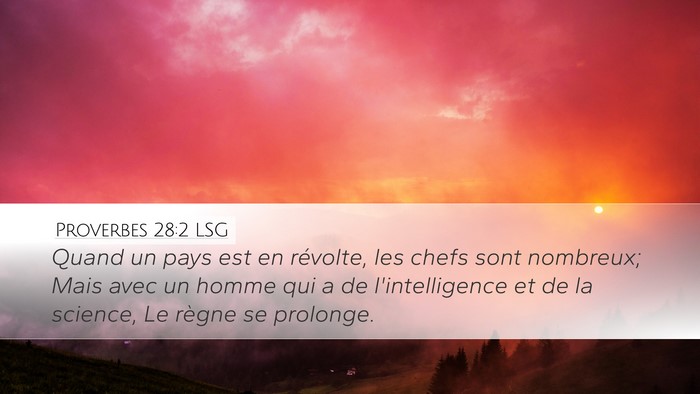 Proverbes 28:2 LSG Bible Verse Image
