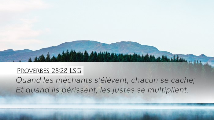 Proverbes 28:28 LSG Bible Verse Image