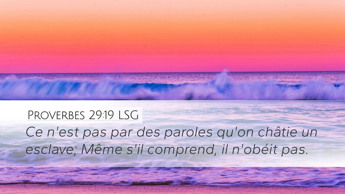 Proverbes 29:19 LSG Bible Verse Image