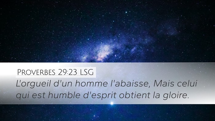 Proverbes 29:23 LSG Bible Verse Image