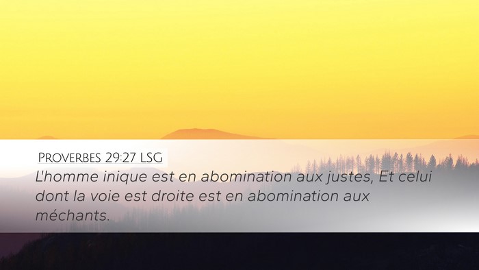 Proverbes 29:27 LSG Bible Verse Image