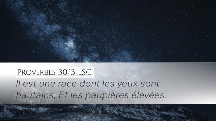 Proverbes 30:13 LSG Bible Verse Image