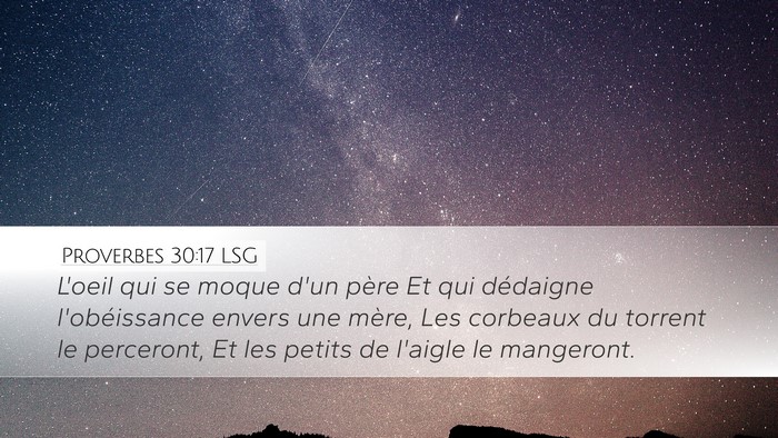 Proverbes 30:17 LSG Bible Verse Image
