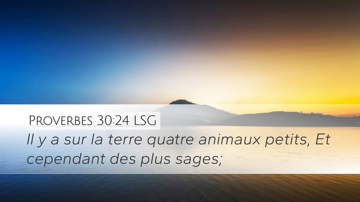 Proverbes 30:24 LSG Desktop Wallpaper - Il y a sur la terre quatre animaux petits, Et - Desktop Bible Verse Wallpaper