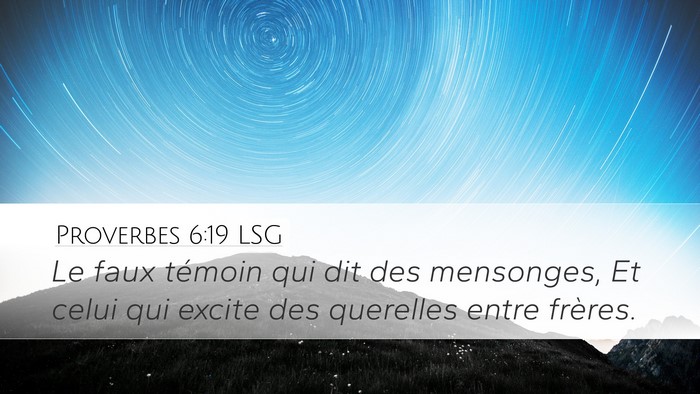 Proverbes 6:19 LSG Bible Verse Image