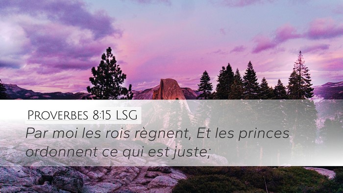 Proverbes 8:15 LSG Bible Verse Image