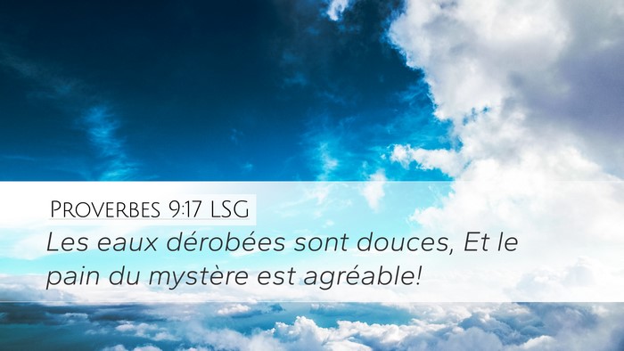 Proverbes 9:17 LSG Bible Verse Image