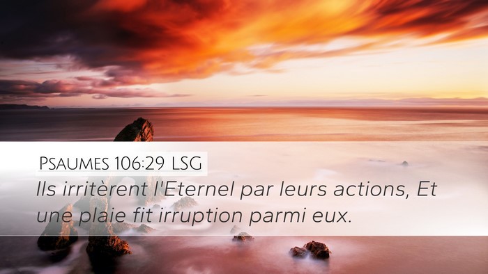 Psaumes 106:29 LSG Bible Verse Image