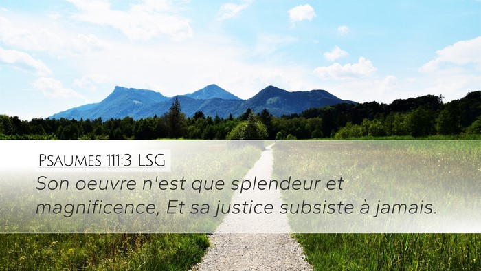 Psaumes 111:3 LSG Bible Verse Image
