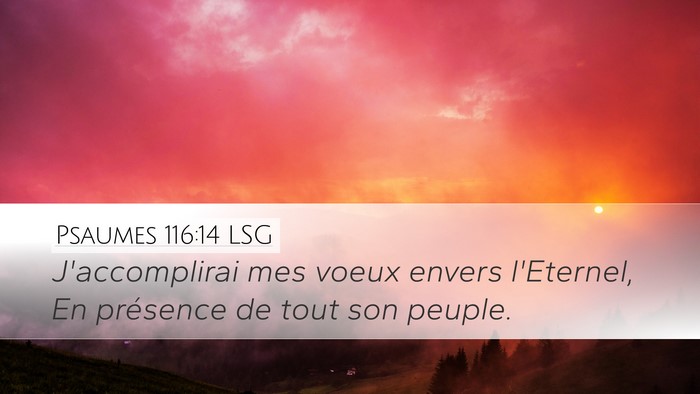 Psaumes 116:14 LSG Bible Verse Image