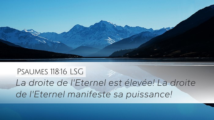 Psaumes 118:16 LSG Bible Verse Image