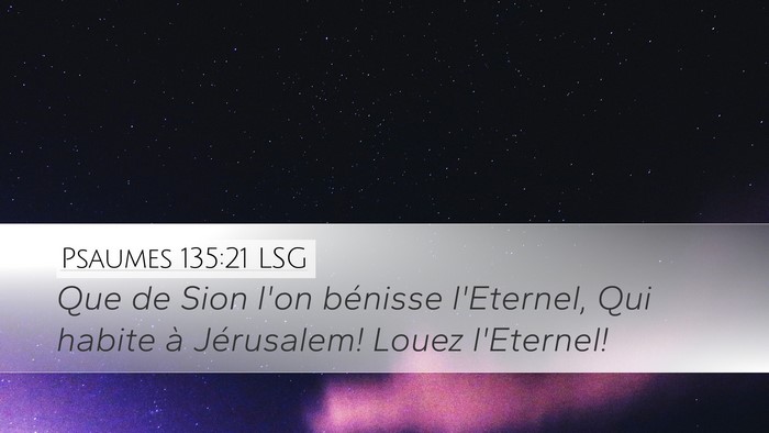 Psaumes 135:21 LSG Bible Verse Image