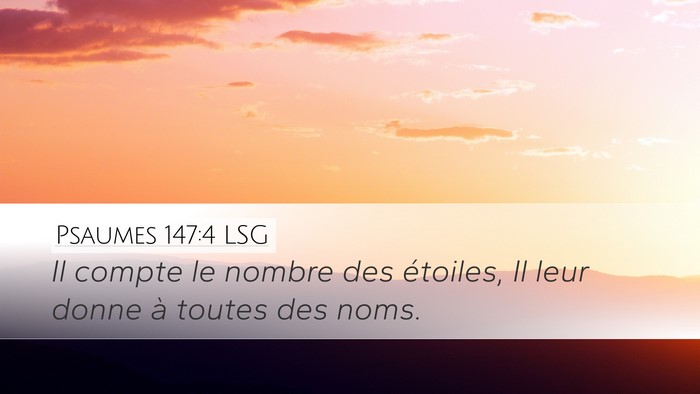 Psaumes 147:4 LSG Bible Verse Image