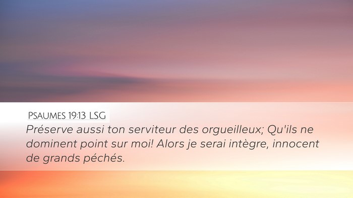 Psaumes 19:13 LSG Bible Verse Image