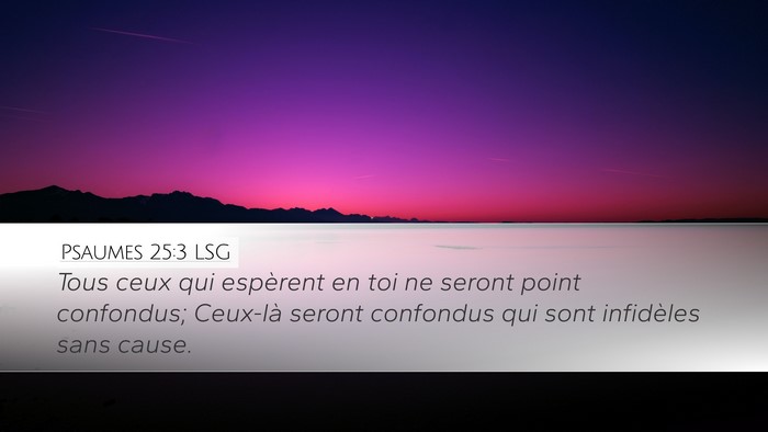 Psaumes 25:3 LSG Bible Verse Image
