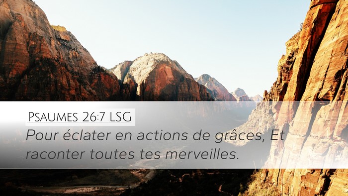 Psaumes 26:7 LSG Bible Verse Image