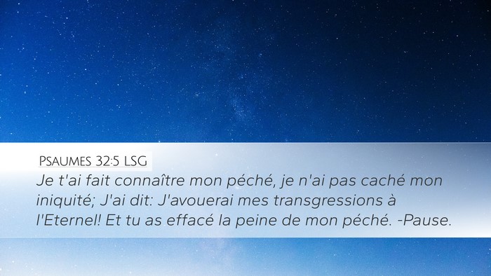 Psaumes 32:5 LSG Bible Verse Image